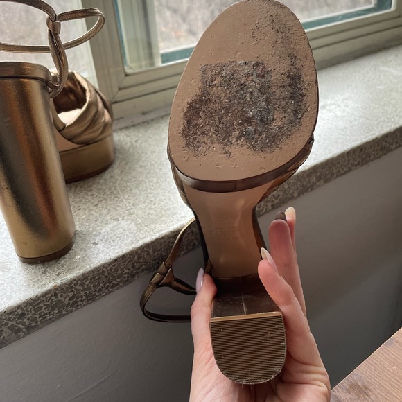 CASADEI Bronze metallic Knot Front Platform sandals, highills - Picture 5 of 6